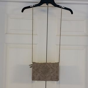 Gray clutch w-chain strap (removable)